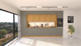 Nexa Küchenzeile KÜ05-L – Beige & Woodline – 420 cm – Großzügige Designküche mit maximalem Stauraum