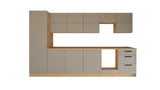 Küchenmöbel-Set KÜ02-L – 360 cm – Moderne Beige Küchenzeile mit optimalem Stauraum