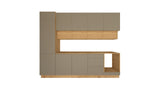 Nexa Küchenzeile KÜ06-L – Beige & Woodline – 300 cm – Moderne Familienküche mit Hochschrank und großzügigem Stauraum