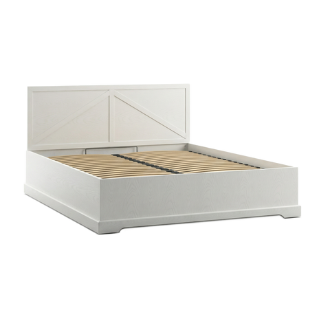Bellmont Elegantes Doppelbett 160 × 200 cm im Landhausstil – Opalweiß – Ansicht 2