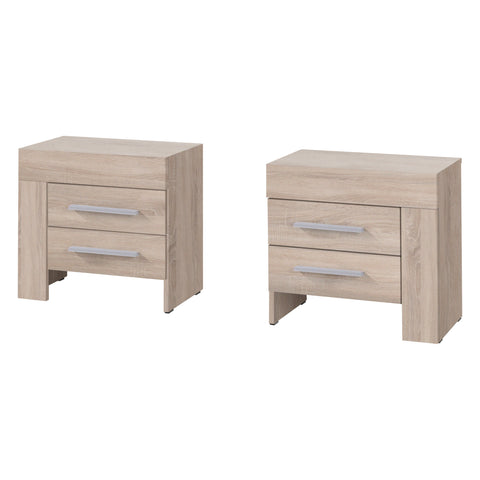 Cezar Nachttisch 50 cm mit 2 Schubladen – Sonoma Eiche