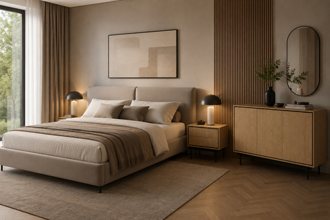 Delvaro Eleganter Nachttisch mit Schublade und Stahlgestell – Modern und Stilvoll – Baltic Dune – Ansicht 4