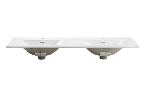 Doppel-Möbelwaschbecken Skyla I 121 × 46 cm – Weiß, matt, eckig – Ansicht 4