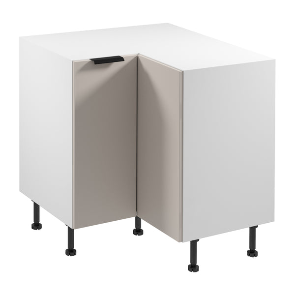 Eckunterschrank D90N – Sorento Weiß Beige – L-Form, Ecke voll nutzbar