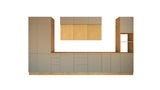 Nexa Küchenmöbel-Set KÜ03-L – Beige & Woodline – Stilvolle 460 cm Küchenlösung mit maximalem Stauraum und moderner Eleganz