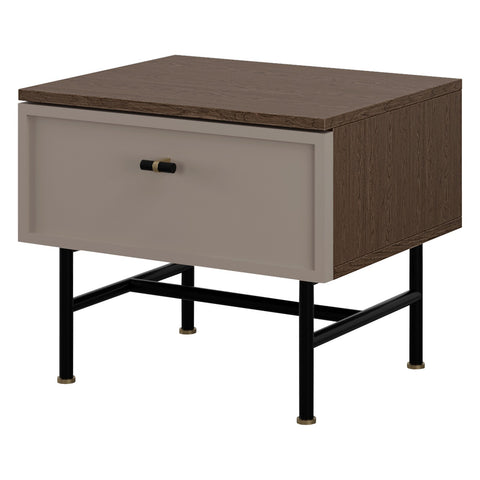 Elora Nachttisch 50 cm mit 1 Schublade – Baltic Storm / Toffee