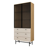 Elora Vitrine (Highboard mit Glastüren) in Frühlingseiche / Macadamia