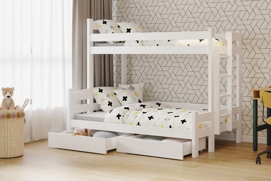 Etagenbett links 207 cm  - Ökologisch lackiertes Hochbett für Kinder. - ROYAL24_MARKT