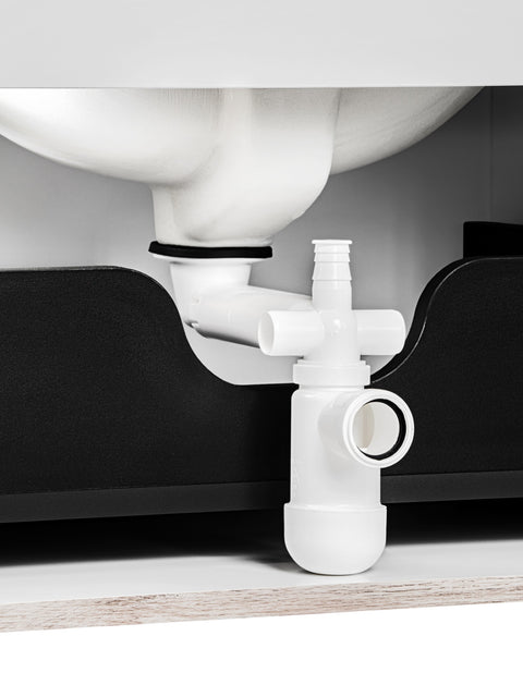 Flachsiphon mit Click-Clack Chrom, Weiß – Ansicht 2