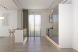 Velmora Inselküche KÜ-AS-011 – 340 cm – Grau Hochglanz – Moderne Einbauküche mit Kochinsel