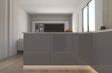 Velmora U-Form Küche KÜ-AS-010 – 310 × 289 × 210 cm – Grau Hochglanz – mit viel Stauraum und MDF-Fronten