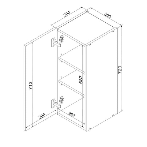 Hängeschrank W30 P/L – Dnoria – Elegante Küchen Harmonie – Ansicht 5