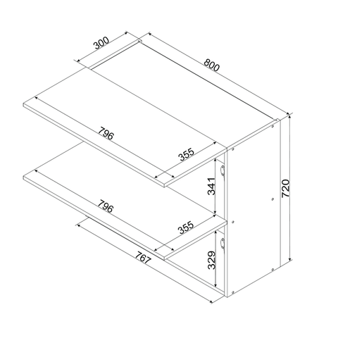 Hängeschrank W80GRF/2 – Elvara – Funktionales Design Konzept – Ansicht 3