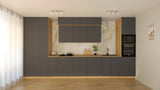 Nexa Küchenmöbel-Set KÜ03-L – Grau – Stilvolle 460 cm Küchenlösung mit maximalem Stauraum und moderner Eleganz
