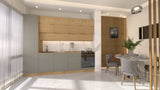 Nexa Küchenzeile KÜ06-L – Woodline & Beige – 300 cm – Moderne Familienküche mit Hochschrank und großzügigem Stauraum