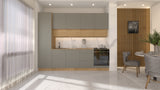 Nexa Küchenzeile KÜ06-L – Beige & Woodline – 300 cm – Moderne Familienküche mit Hochschrank und großzügigem Stauraum