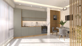 Nexa Küchenzeile KÜ06-L – Beige – 300 cm – Moderne Familienküche mit Hochschrank und großzügigem Stauraum
