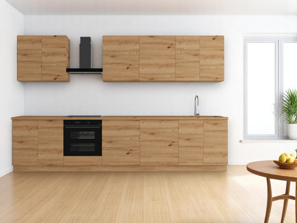 Küchenzeile K89-G340 – Nexa Woodline – Optimale Raumnutzung mit durchdachter Planung