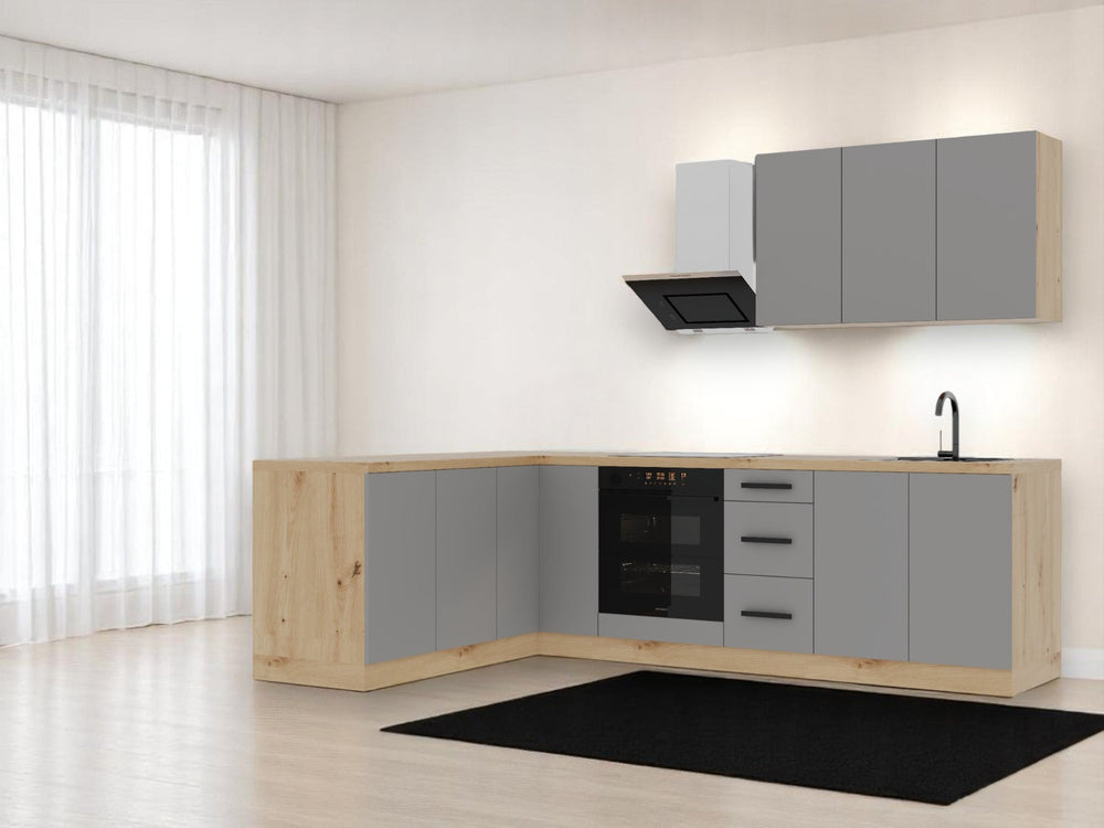 Winkelküche K99-G270 – Nexa Beige – Design trifft Funktionalität
