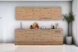 Küchenzeile Nexa Woodline – 260 cm – K19-G260 – Raumansicht frontal