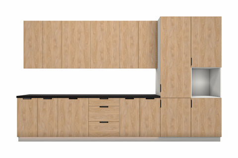 Küchenzeile Sorento Sonoma Eiche & Weiß – 400 cm – K88-G400 R – freigestellt auf Weiß
