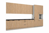 Küchenzeile Sorento Sonoma Eiche & Weiß – 400 cm – K88-G400 R – freigestellt, über Eck von links