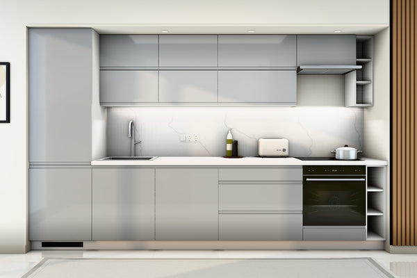 Küchenzeile Velmora Grau Hochglanz – 340 cm – K40-G340