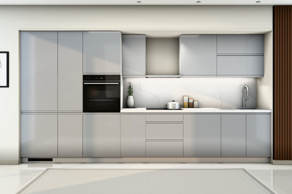 Küchenzeile Velmora Grau Hochglanz – 400 cm – K65-G400
