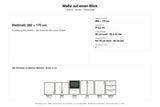 Maße L-Küche Bonira KS43-G260: Stellmaß 260 × 170 cm