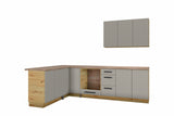 L-Küche Nexa Beige – 270 × 170 cm – mit Herdumbauschrank – K99-G270 – freigestellt auf Weiß