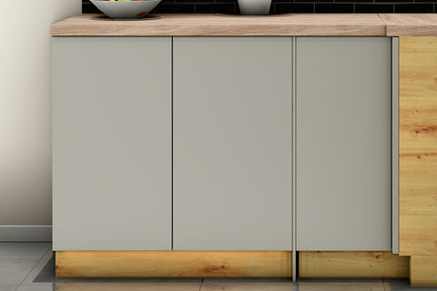 L-Küche Nexa Beige – 270 × 170 cm – mit Herdumbauschrank – K99-G270 – Wand B frontal