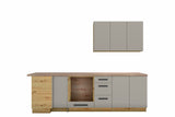 L-Küche Nexa Beige – 270 × 170 cm – mit Herdumbauschrank – K99-G270 – Wand A freigestellt auf Weiß