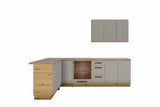 L-Küche Nexa Beige – 270 × 170 cm – mit Herdumbauschrank – K99-G270 – freigestellt, über Eck von links