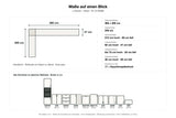 Maße L-Küche Nexa KL10-M360: Stellmaß 360 × 200 cm – Farbe Beige Matt