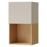Lorin Hängeschrank 45 cm mit 1 Tür und offenem Fach – Kaschmir / Frühlingseiche