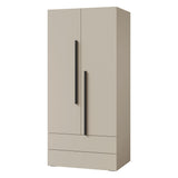 Lorin Kleiderschrank 90 cm mit 2 Türen und 2 Schubladen – Kaschmir / Frühlingseiche