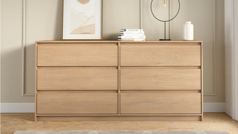 Mariva Kommode Elegant Modern Stilvoll Geräumig 6 Schubladen Cremona Eiche – Ansicht 2