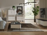 Marly Kommode 90 cm mit 3 Schubladen im Raum – Kaschmir / Grauer Stein