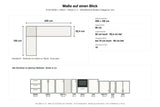 Maßzeichnung – K153-G230 x 150cm – Elvara ( L ) – Winkelküche Modern Elegance Line