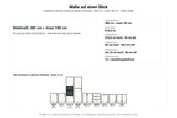 Maßzeichnung – Inselküche Kendro & Morvex Weiß & Anthrazit – 380 cm + Insel 180 cm – KS24-G380