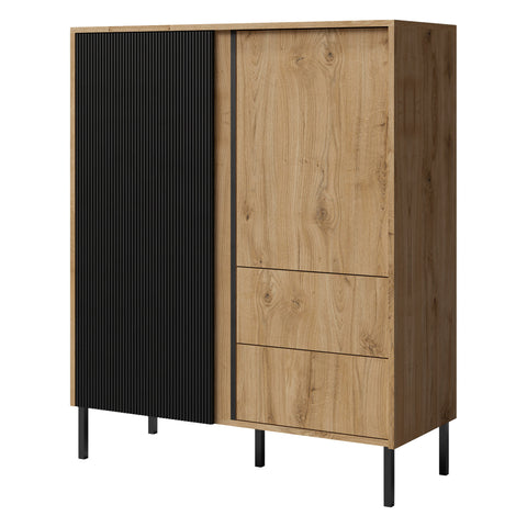 Mia Highboard in Eiche Odwieczny / Schwarz