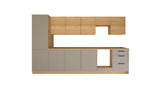 Küchenmöbel-Set KÜ02-L – 360 cm – Moderne Beige Küchenzeile mit optimalem Stauraum