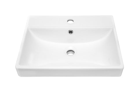 Möbelwaschbecken 60 × 40 cm – Weiß, glänzend, eckig – Ansicht 2