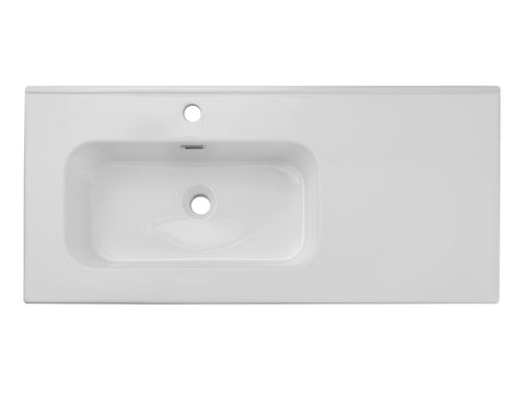 Möbelwaschbecken Gora II 101 × 46 cm – Weiß, glänzend, eckig – Becken links – Ansicht 3