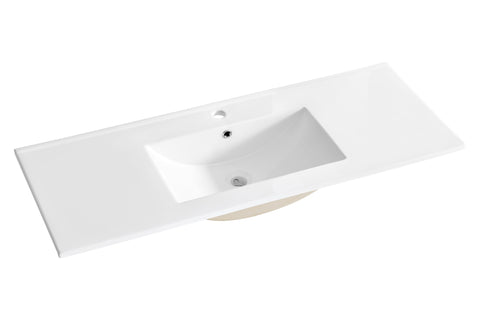 Möbelwaschbecken Lavena 121 × 46 cm – Weiß, glänzend, eckig – Ansicht 3