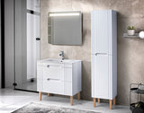Badmöbel-Set Balvina Weiß 60 cm – Möbelwaschbecken Lavena 61 × 46 cm