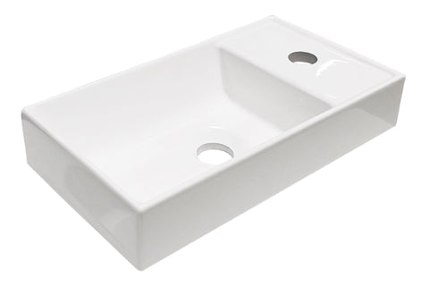 Möbelwaschbecken Nera 40 × 22 cm – Weiß, glänzend, eckig