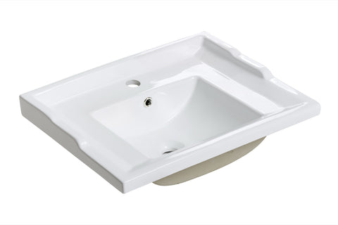 Möbelwaschbecken Retra 61 × 46 cm – Weiß, glänzend, eckig