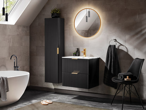 Möbelwaschbecken Skyla 61 × 46 cm – Weiß, glänzend, eckig