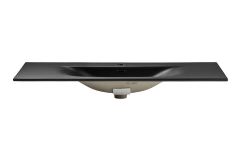 Möbelwaschbecken Skyla I 121 × 46 cm – Schwarz, matt, eckig – Ansicht 2